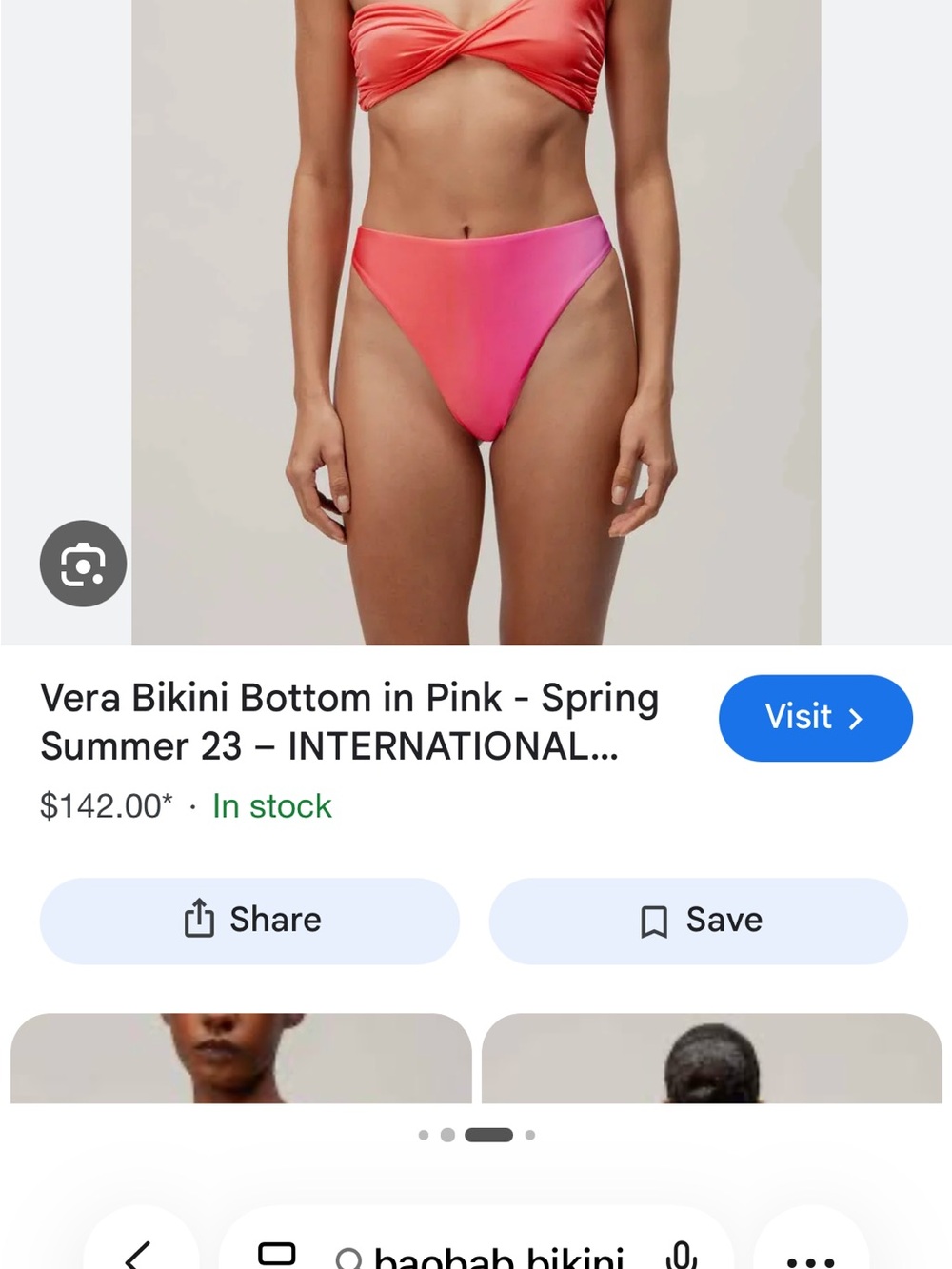 Baobab Collection Ombre Red Pink Bandeau Bikini Set